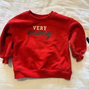 Cat & Jack Red 'Very Merry' Kids Sweatshirt